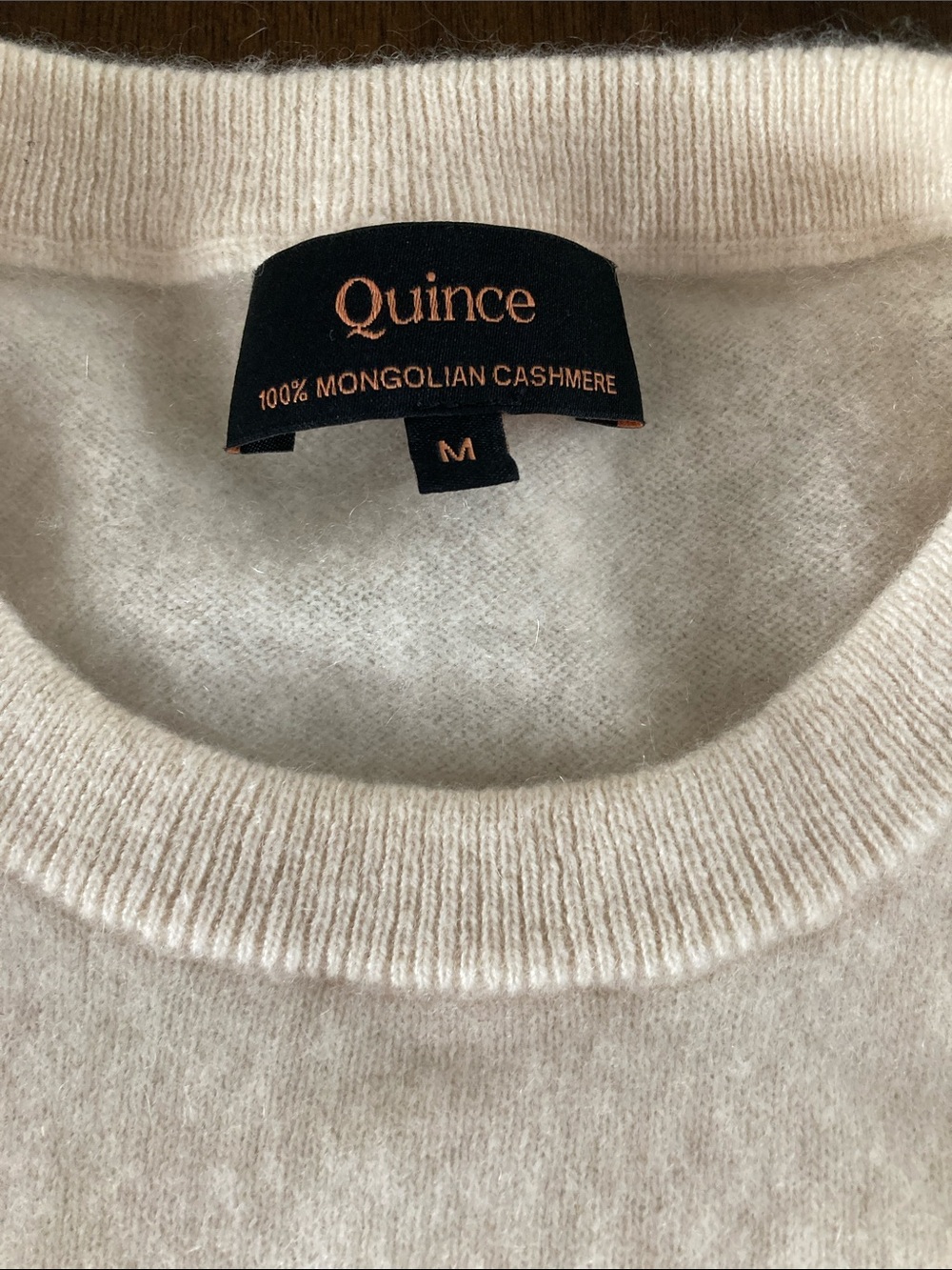 Quince Womens Crewneck Mongolian Cashmere Sweater in Soft Cream - Picture 2 of 8